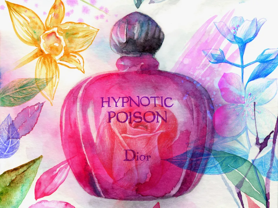 Hypnotic poison perfume illustration