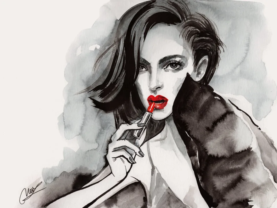 The red lipstick