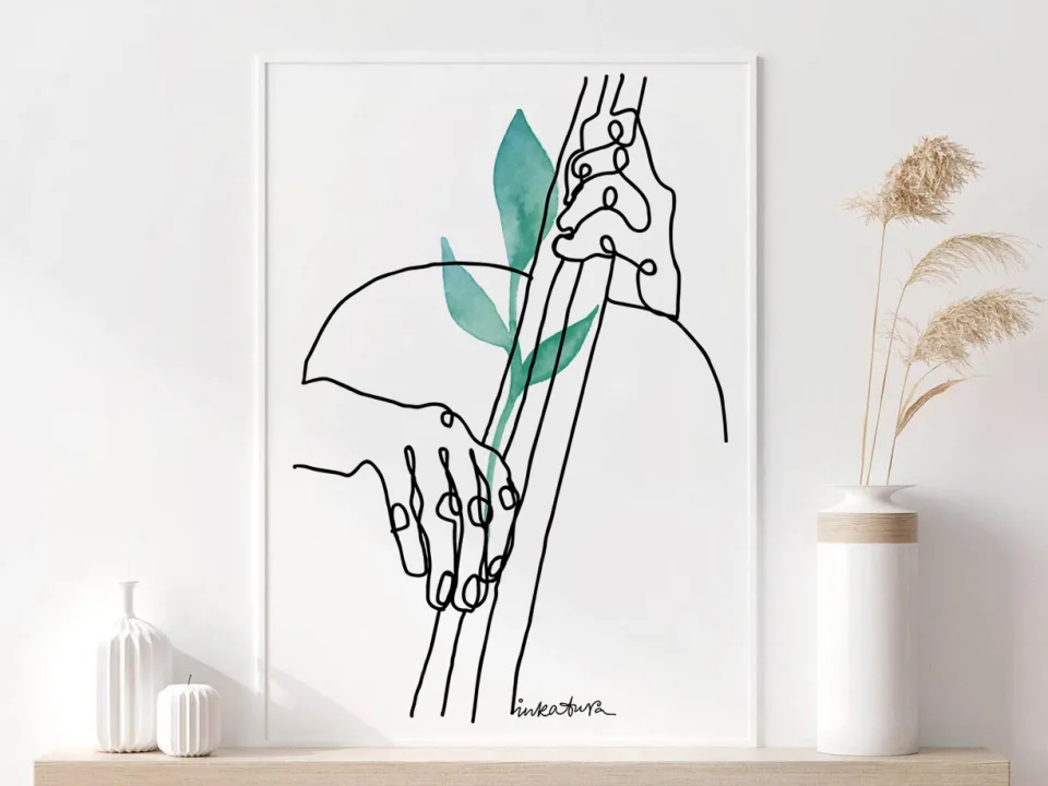 The thin string of the Soul Minimalistic Drawing