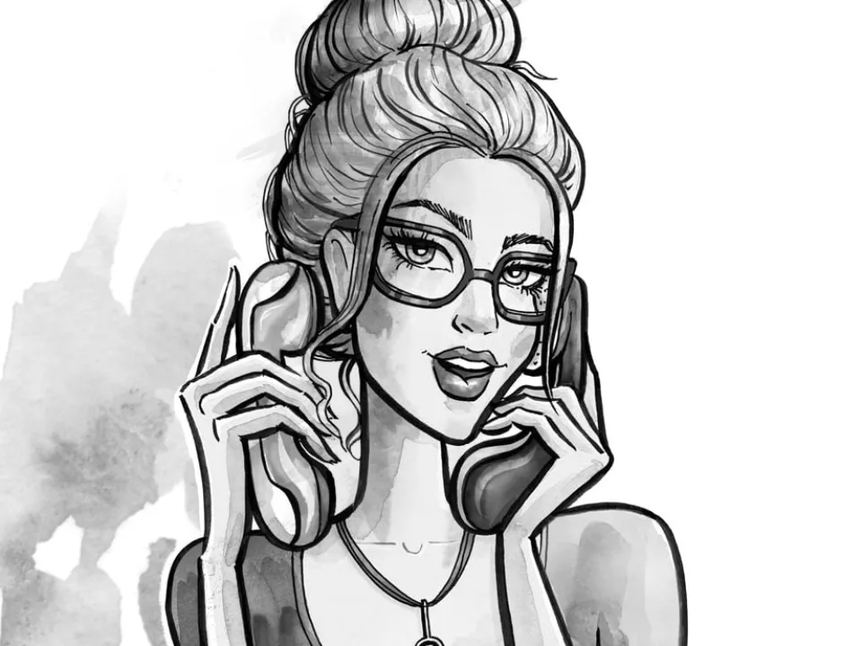 Black and white custom fashion portrait