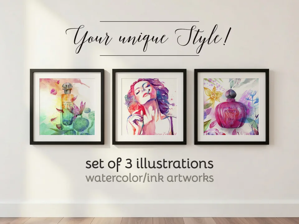 My fashion wall / custom set of 3 or 4 pieces
