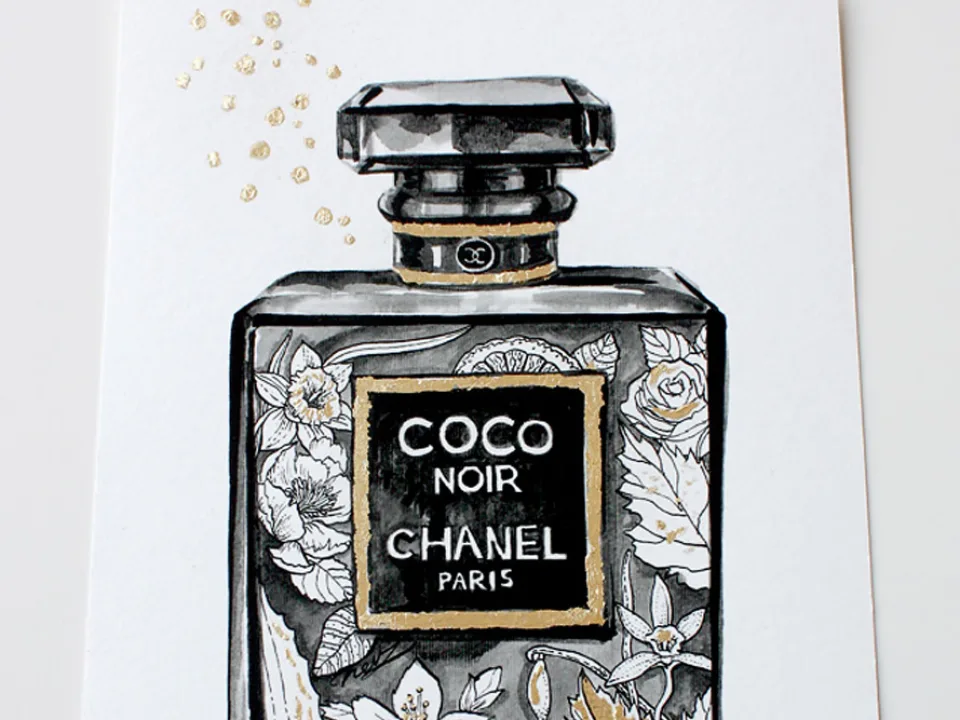 Coco Noir perfume illustration